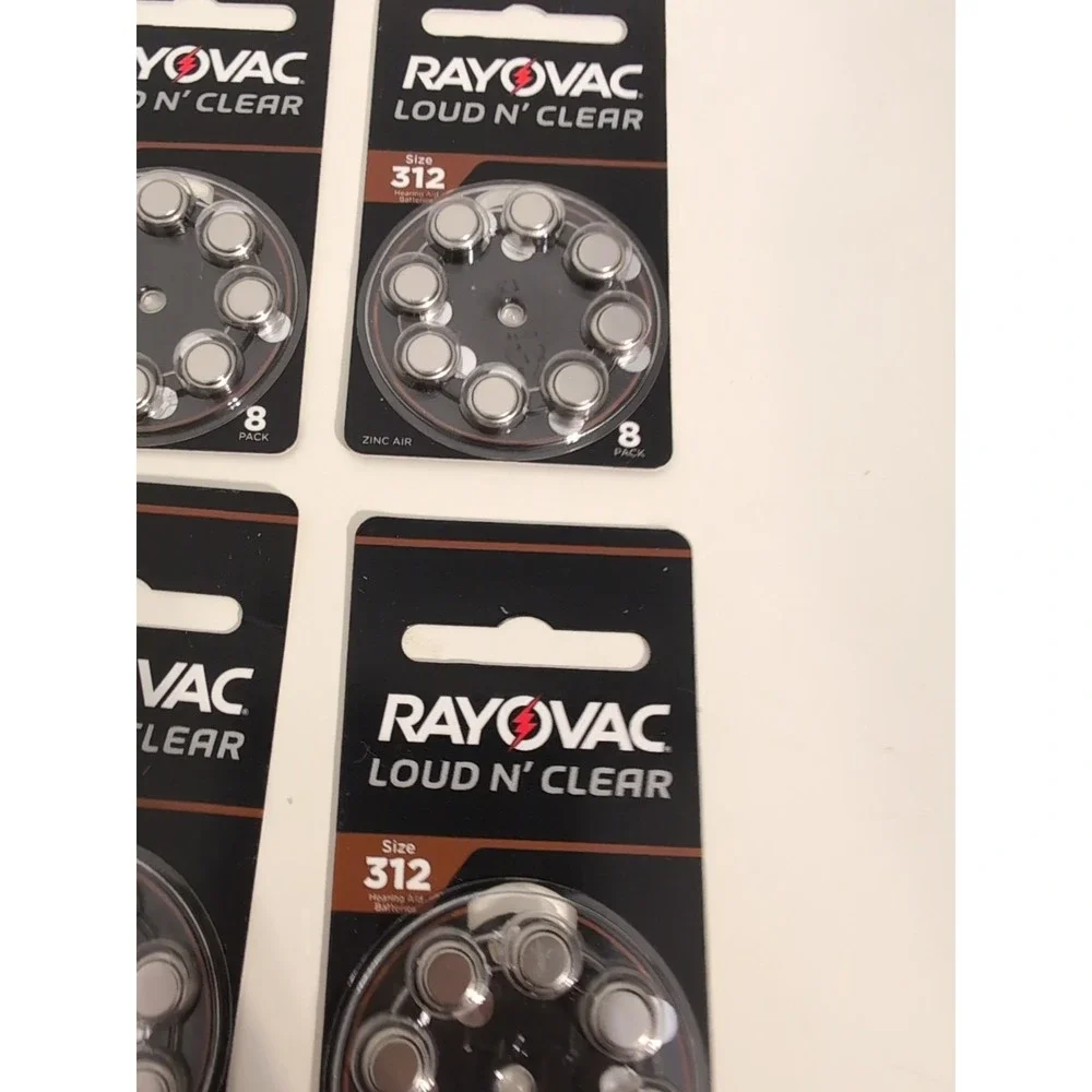 Rayovac Loud N Clear Size 312 Hearing Aid‎ Batteries Lot of 4 Packs Exp. 8/2025